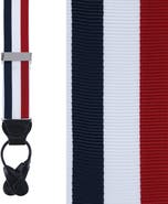 Trafalgar Balint 38MM Striped Non Stretch Grosgrain Ribbon Button End Suspenders
