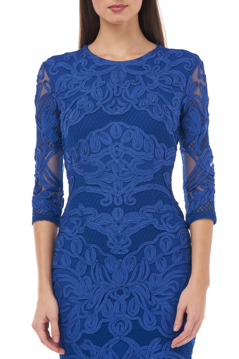 Soutache Cocktail Dress, Alternate, color, ROYAL