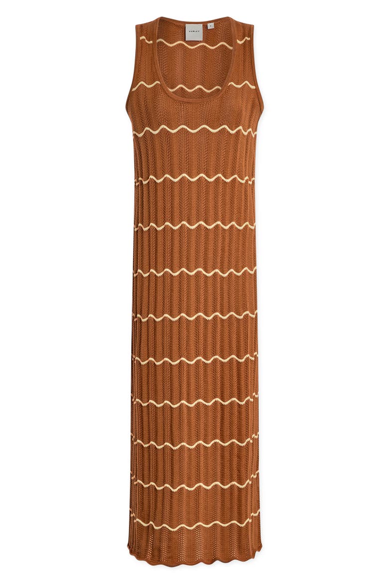 Yuna Scallop Knit Dress, Alternate, color, CARAMEL CLAY / ANISE FLOWER