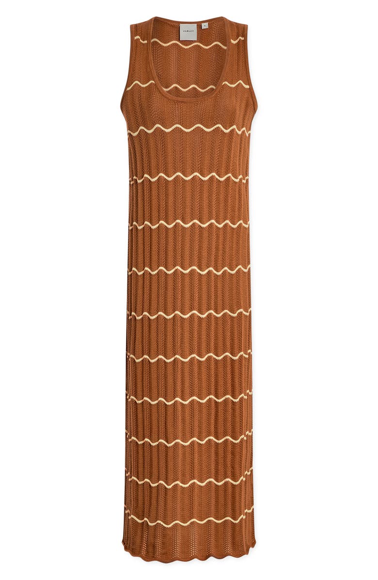 Varley Yuna Scallop Knit Dress, Alternate, color, Caramel Clay / Anise Flower