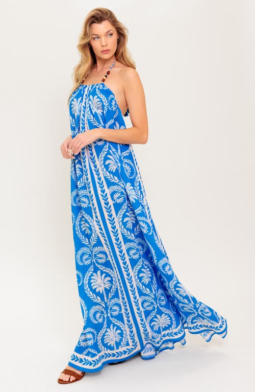 Flying Tomato Tropical Print Halter Maxi Dress