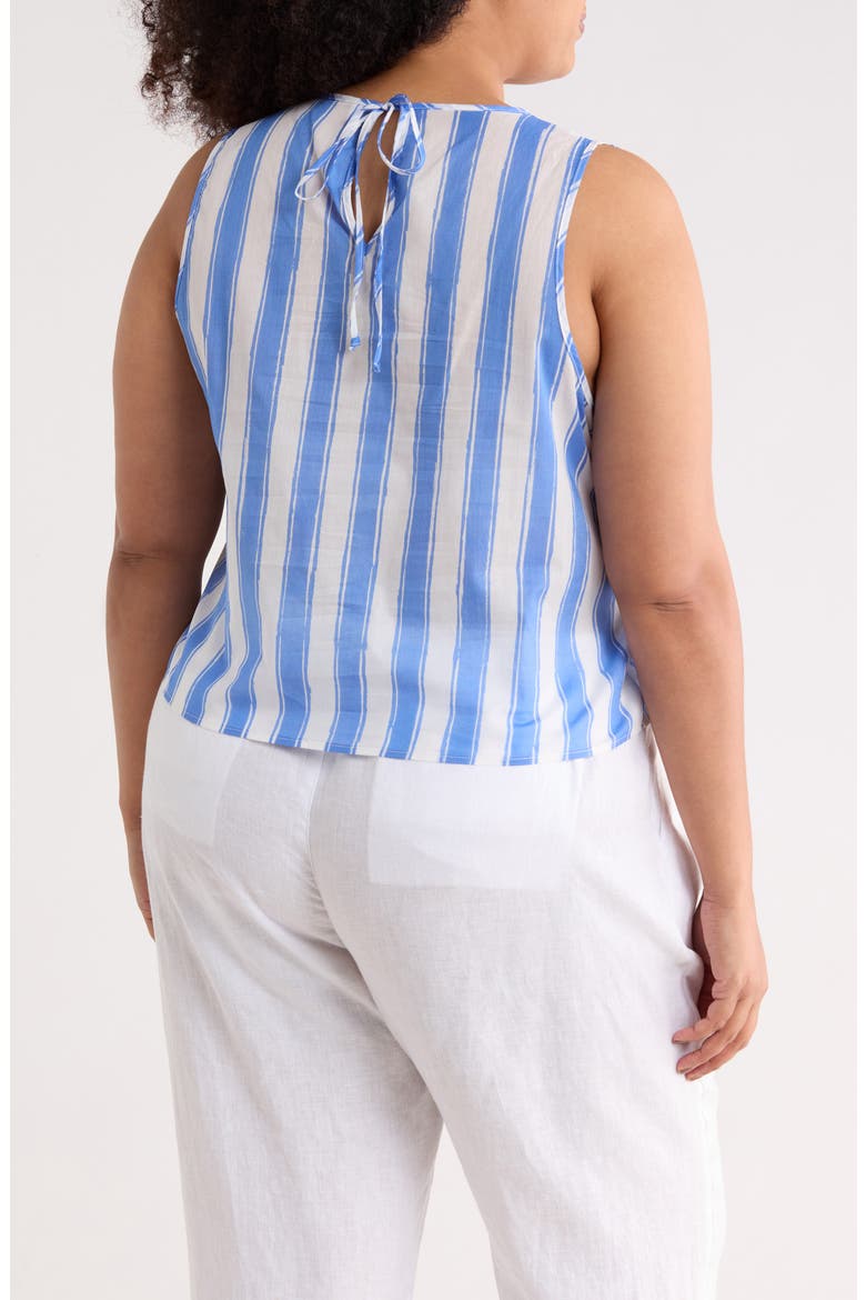 Striped Cotton Shell, Alternate, color, BLUE/ WHITE