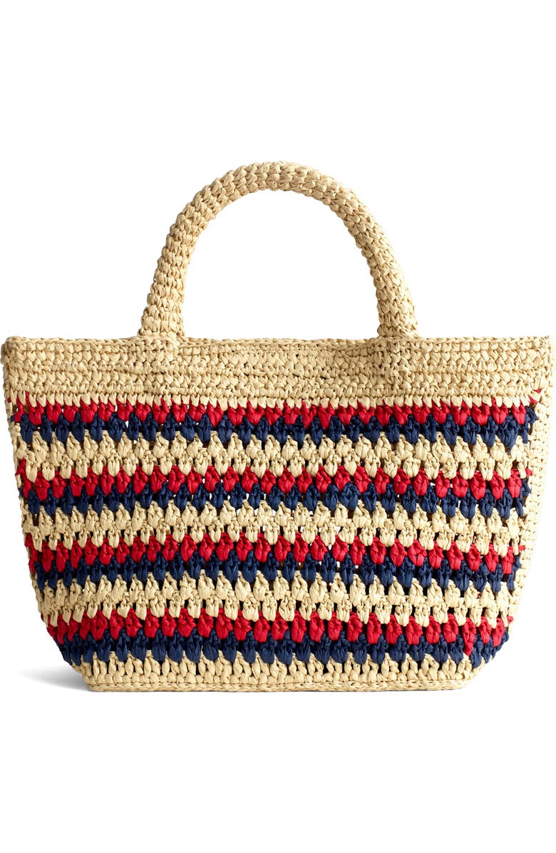 Madewell The Woven Mini Tote, Main, color, Red Navy Stripe
