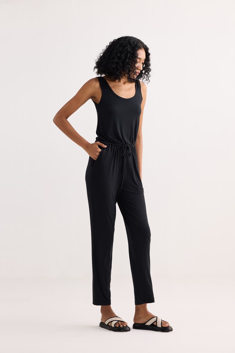 Relaxed Drawstring Jumpsuit, Alternate, color, Black