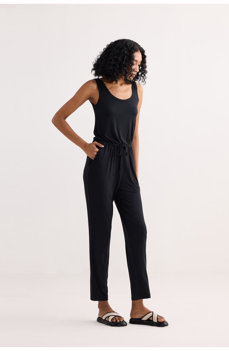 Reistor Relaxed Drawstring Jumpsuit, Alternate, color, Black