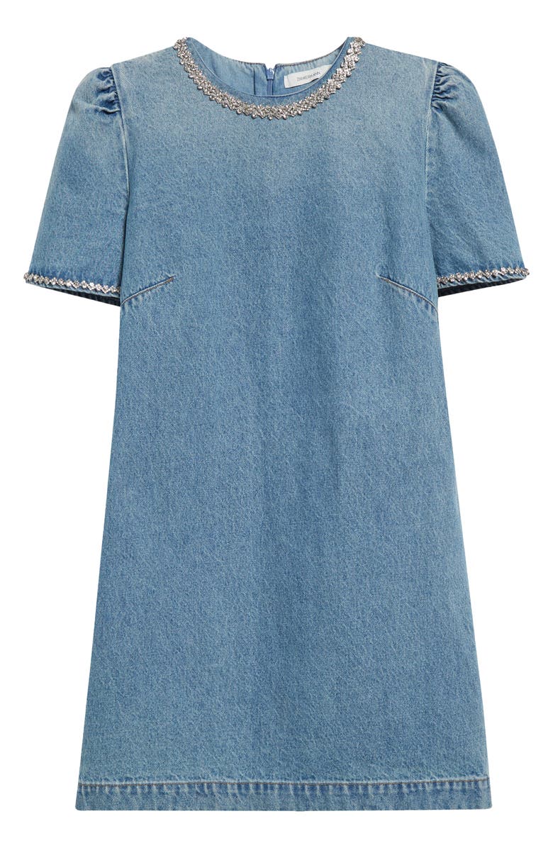 Zimmermann Crystal Embellished Denim Minidress, Alternate, color, 