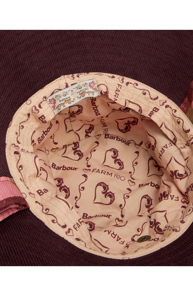 Barbour x FARM Rio Luisa Bucket Hat, Alternate, color, Pink Tartan