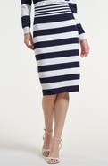 Isaac Mizrahi New York Mixed Stripe Knit Skirt