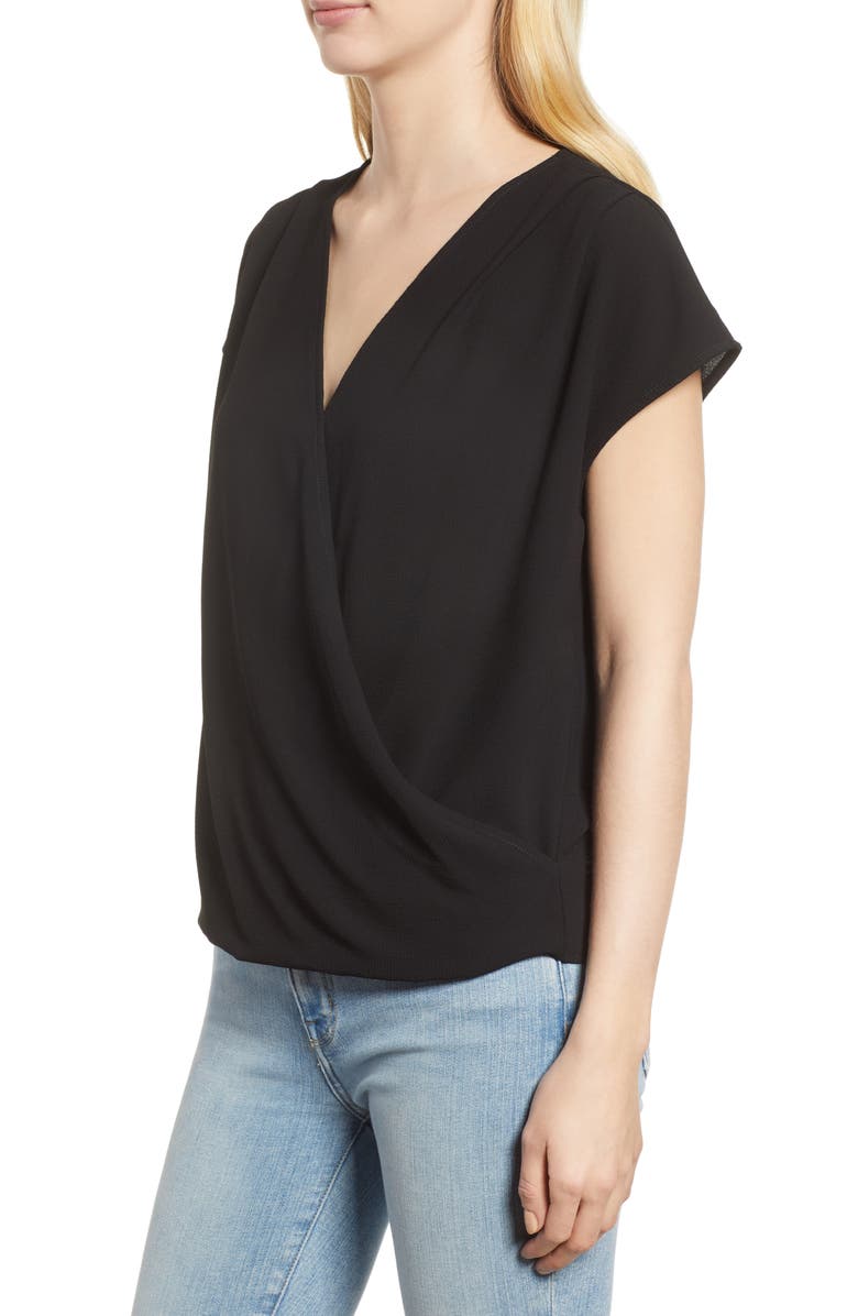 GIBSONLOOK Gibson Draped Faux Wrap Top, Alternate, color,