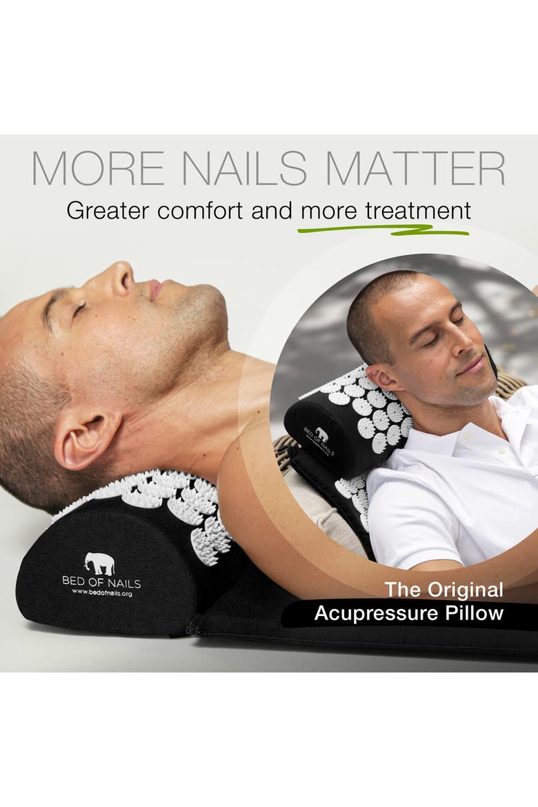Bon Acupressure Pillow Original Acupressure Design with 2142 Precision Nails, Alternate, color, Black