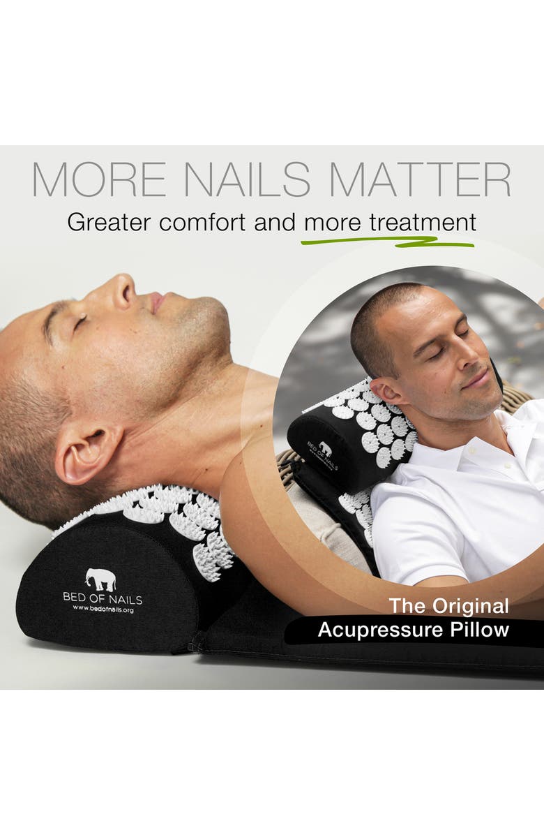 BED OF NAILS Bon Original Premium Acupressure Pillow, Alternate, color, Jet Black