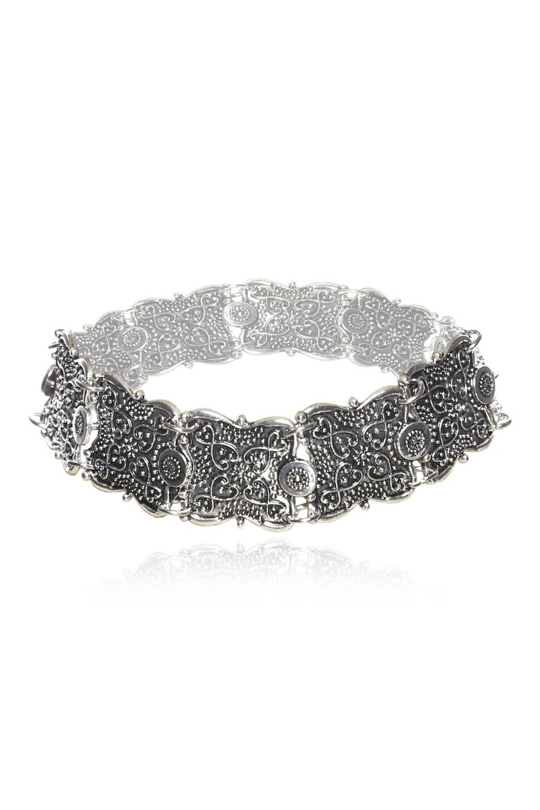 Boho Filigree Link Choker Necklace, Main, color, SILVER