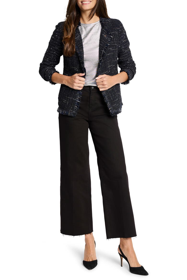Nightfall Fringe Mix Knit Jacket, Alternate, color, BLACK INDIGO