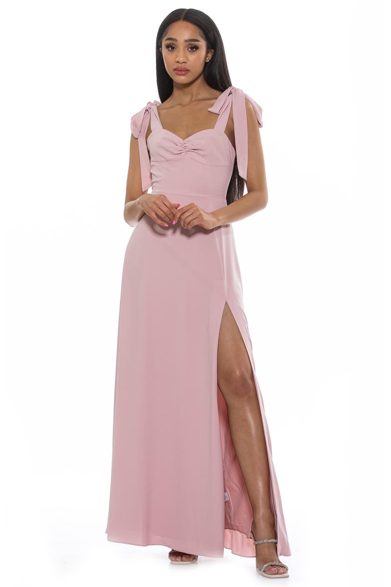 Arya Sweetheart Tie Strap Maxi Dress, Alternate, color, BLUSH