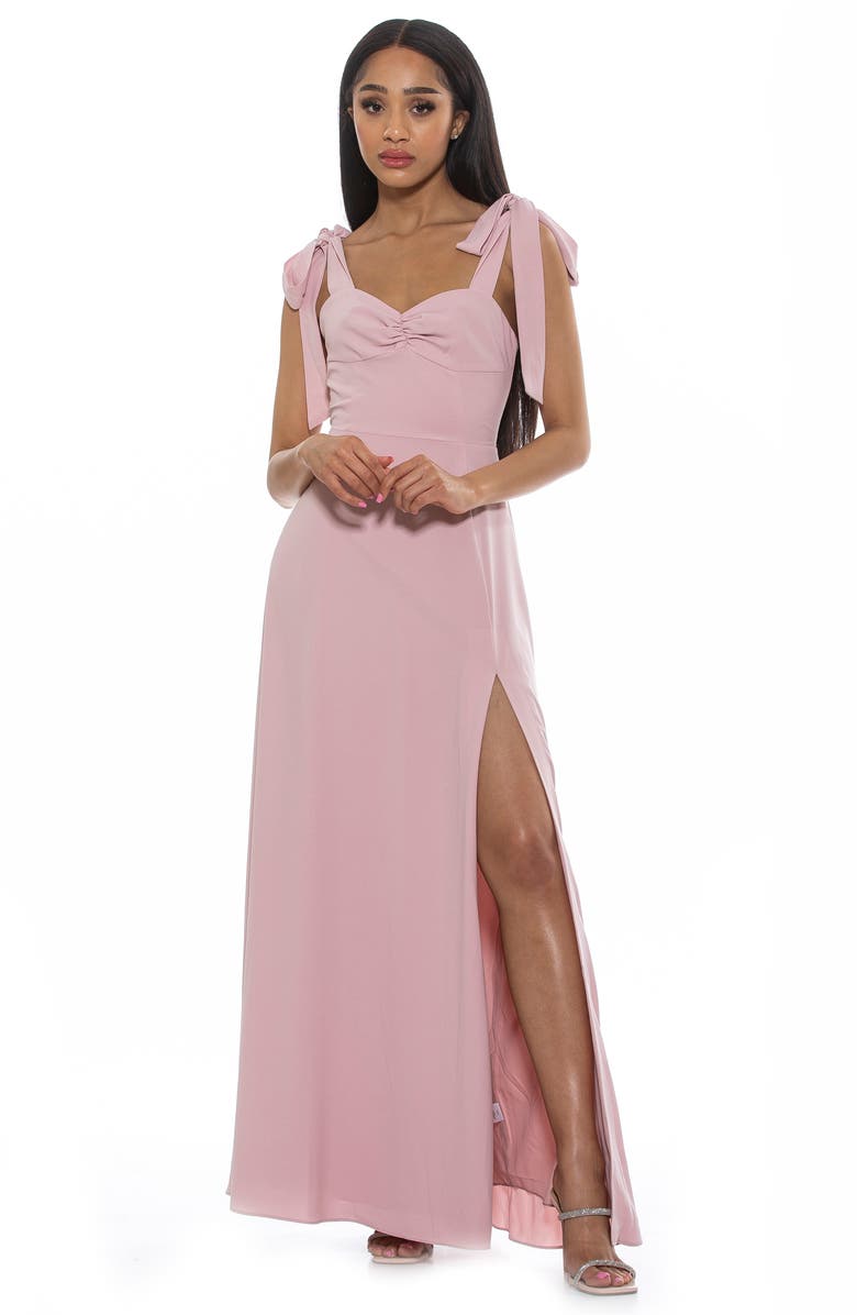 Alexia Admor Arya Sweetheart Tie Strap Maxi Dress, Alternate, color, Blush
