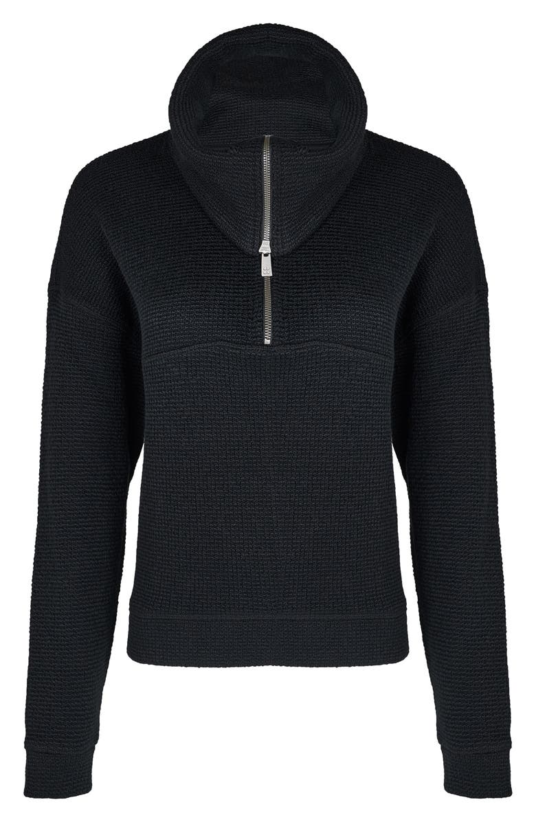 Sweaty Betty Restful Bouclé Half Zip Pullover, Alternate, color, Black
