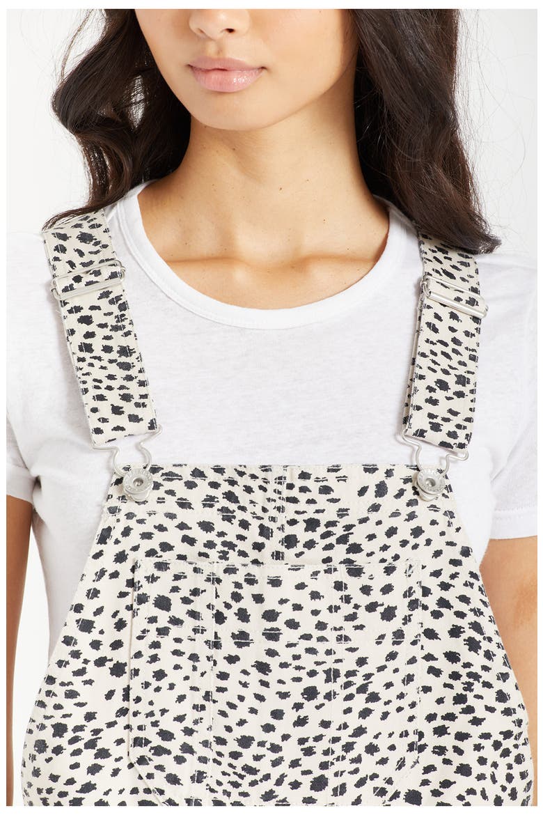 Christina Houndstooth Crop Flare Leg Overalls, Alternate, color, BEIGE CHEETAH