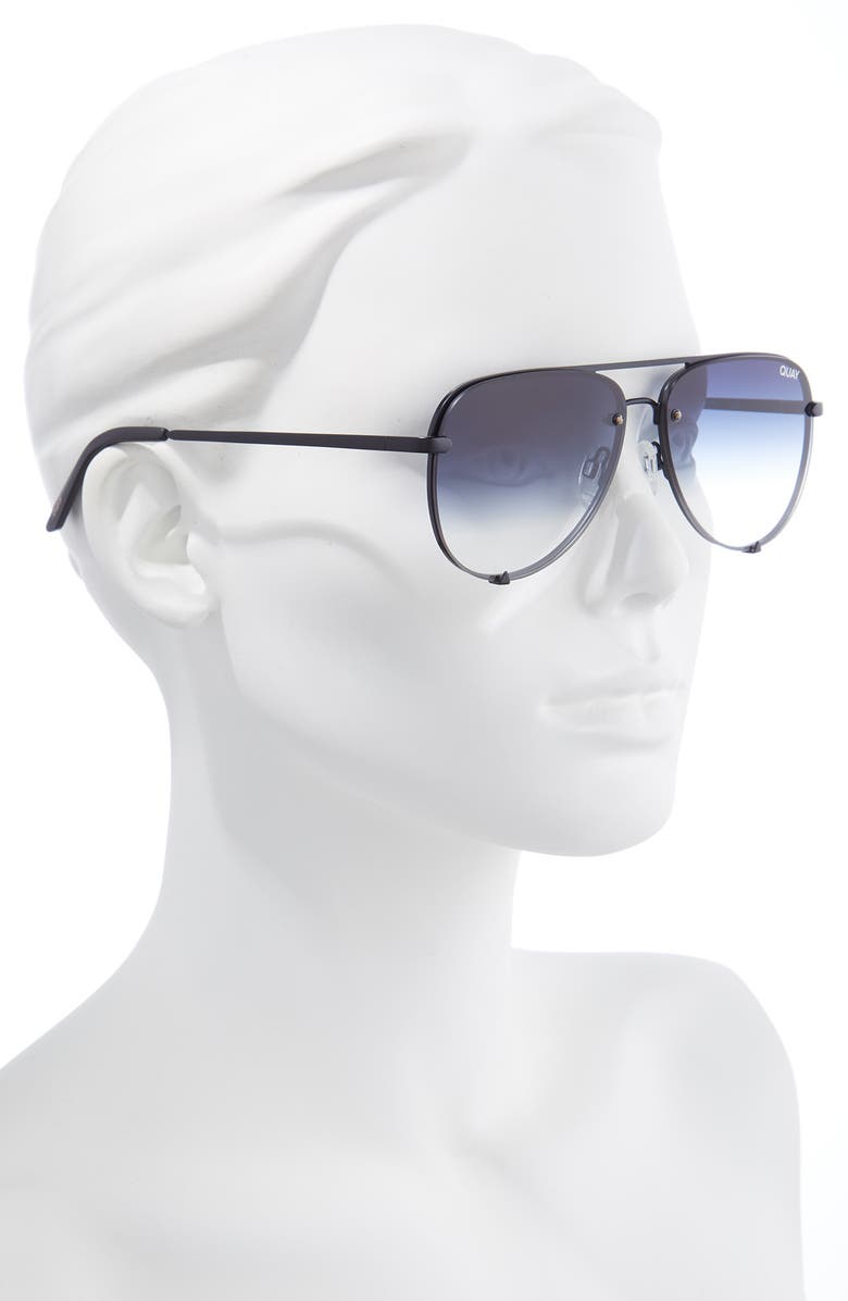 QUAY Australia High Key Mini 53mm Gradient Rimless Aviator Sunglasses, Alternate, color, 