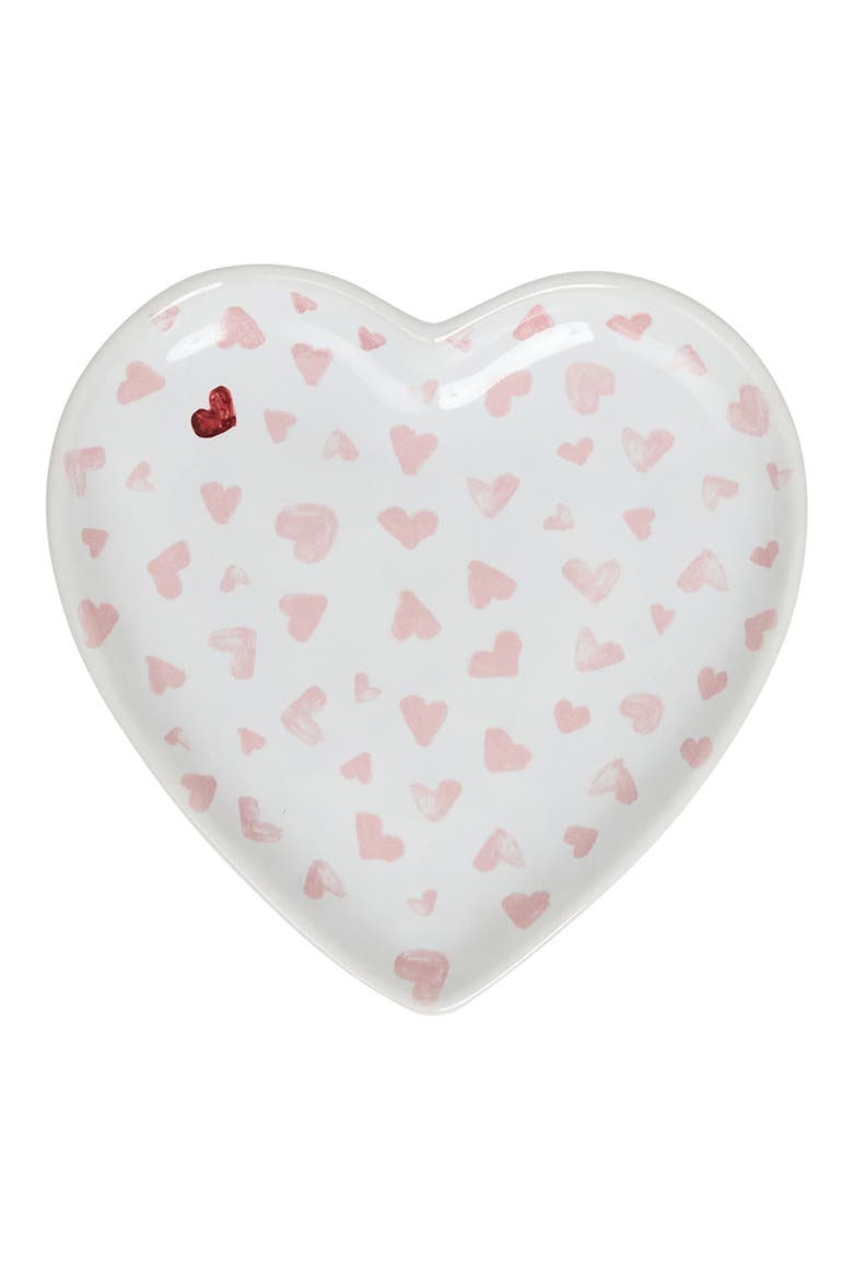 Love You More Ceramic Heart Tray, Main, color, PINK