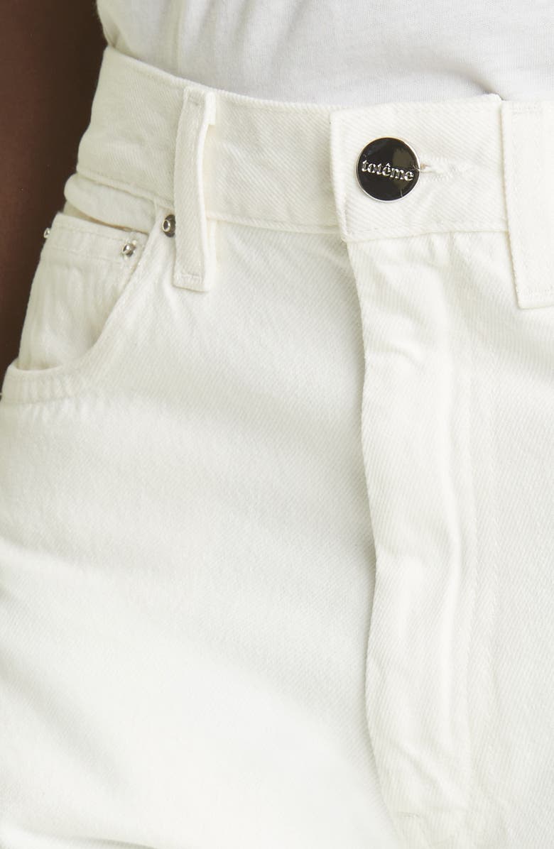 TOTEME Twisted Seam High Waist Straight Leg Crop Jeans, Alternate, color, 