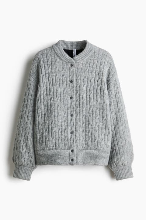 Cable-knit Bomber Jacket