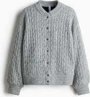H&M Cable-knit Bomber Jacket