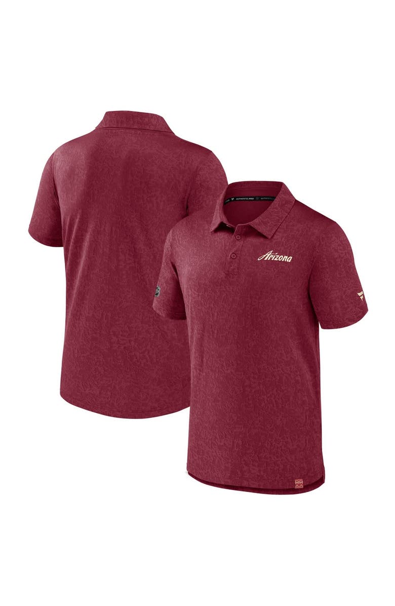 FANATICS Men's Fanatics Garnet Arizona Coyotes Authentic Pro Jacquard Polo, Alternate, color, Garnet