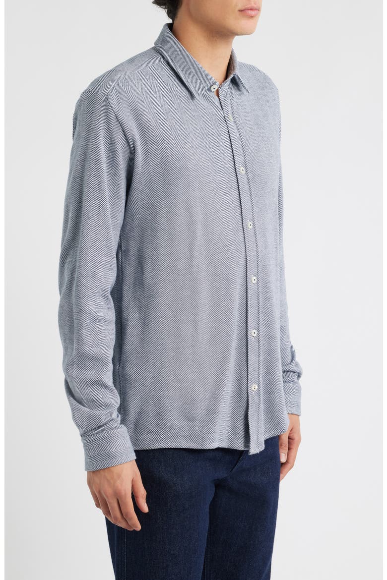Roan Kent Cotton Button-Up Shirt, Alternate, color, DARK BLUE