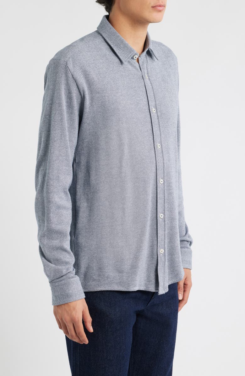 BOSS Roan Kent Cotton Button-Up Shirt, Alternate, color, Dark Blue