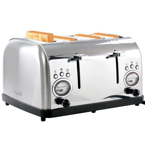 4 Slice Wide Slot Toaster with Variable Browning in Silver