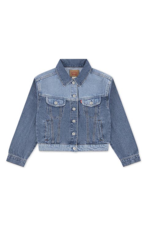Kids' '90s Colorblock Denim Trucker Jacket (Big Kid)