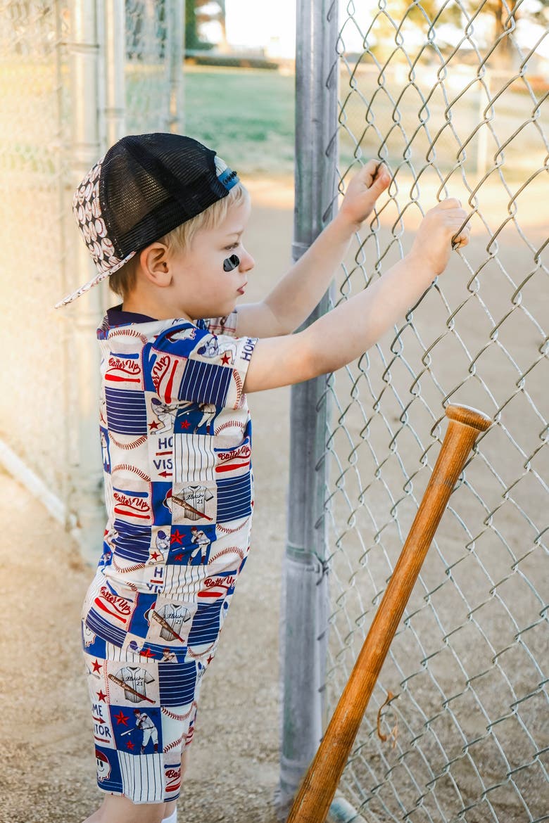 Field of Dreams 2 Piece Shorts Set, Alternate, color, Blue/ Cream