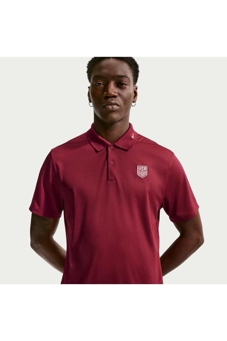 Men's Nike Red USMNT Dri-FIT Victory Solid Polo, Alternate, color, Dark Red