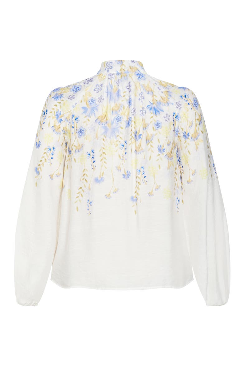 Lilliana Satin Shirt, Alternate, color, MEADOW IVORY