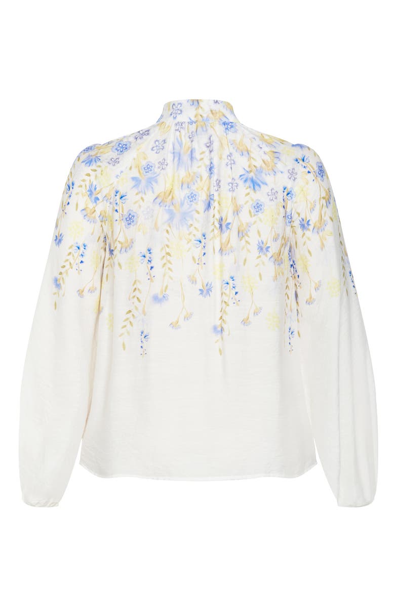 City Chic Lilliana Satin Shirt, Alternate, color, Meadow Ivory