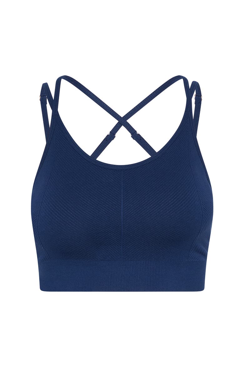 Sarvan Medium Support Seamless Sport Top, Alternate, color, Sailor Blue