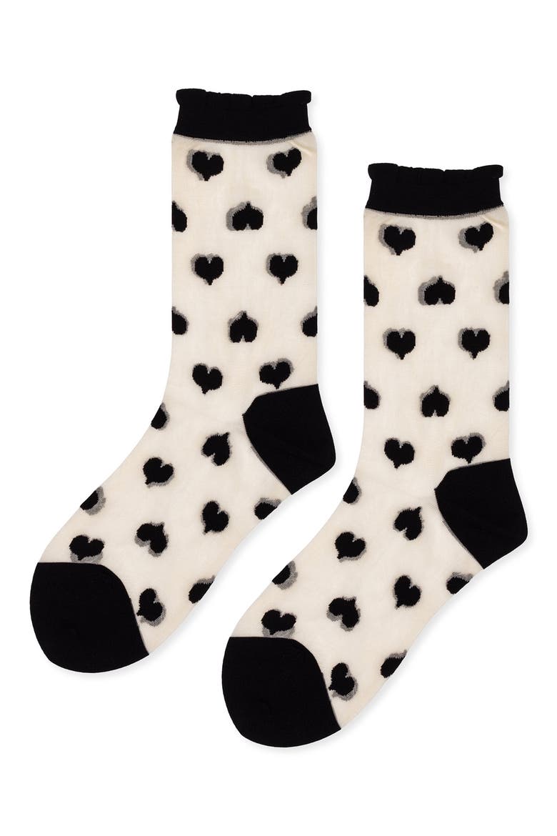 Marnie Sheer Crew Socks, Main, color, BLACK