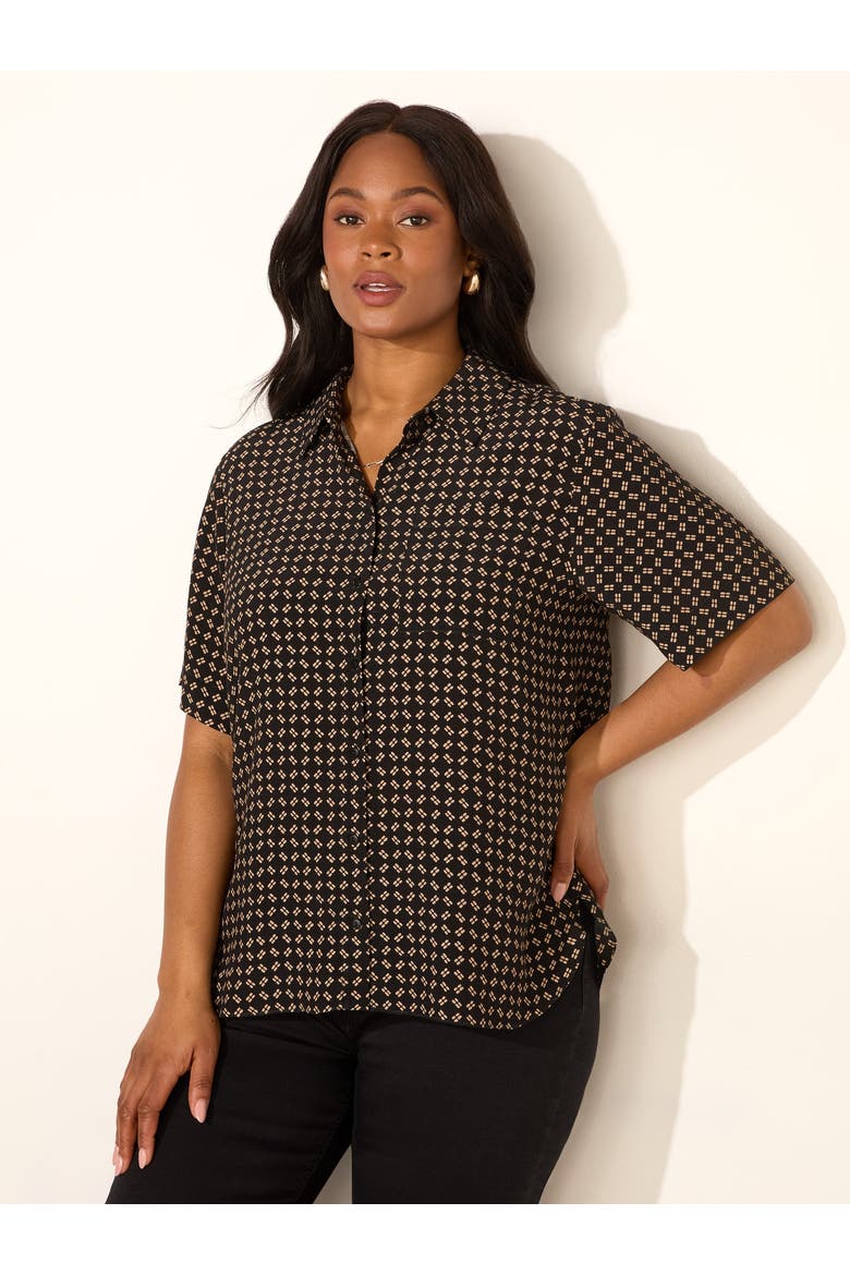 Geo Print Short Sleeve Shirt, Main, color, Geo Print