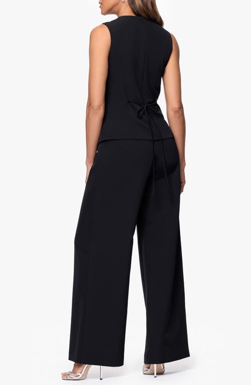 Xscape Evenings Laguna Sleeveless Button Front Jumpsuit In Black