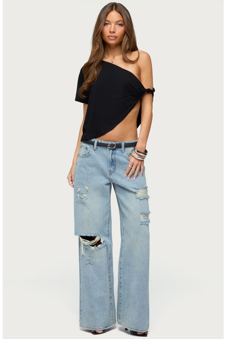 Ellah Distressed Low Rise Baggy Jeans, Alternate, color, LIGHT-BLUE-WASHED