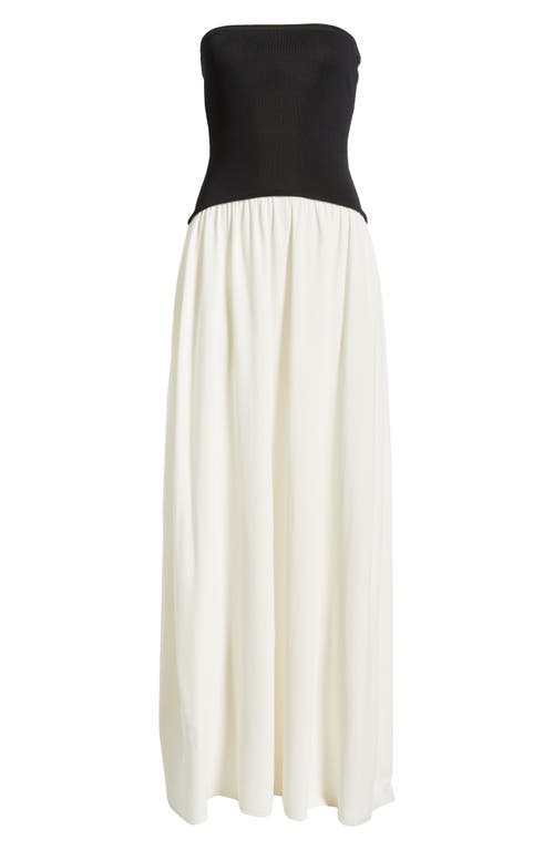 Solid & Striped Strapless Soglio Dress In Brule Noir