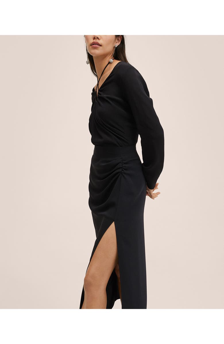 MANGO Vent Midi Skirt, Alternate, color,