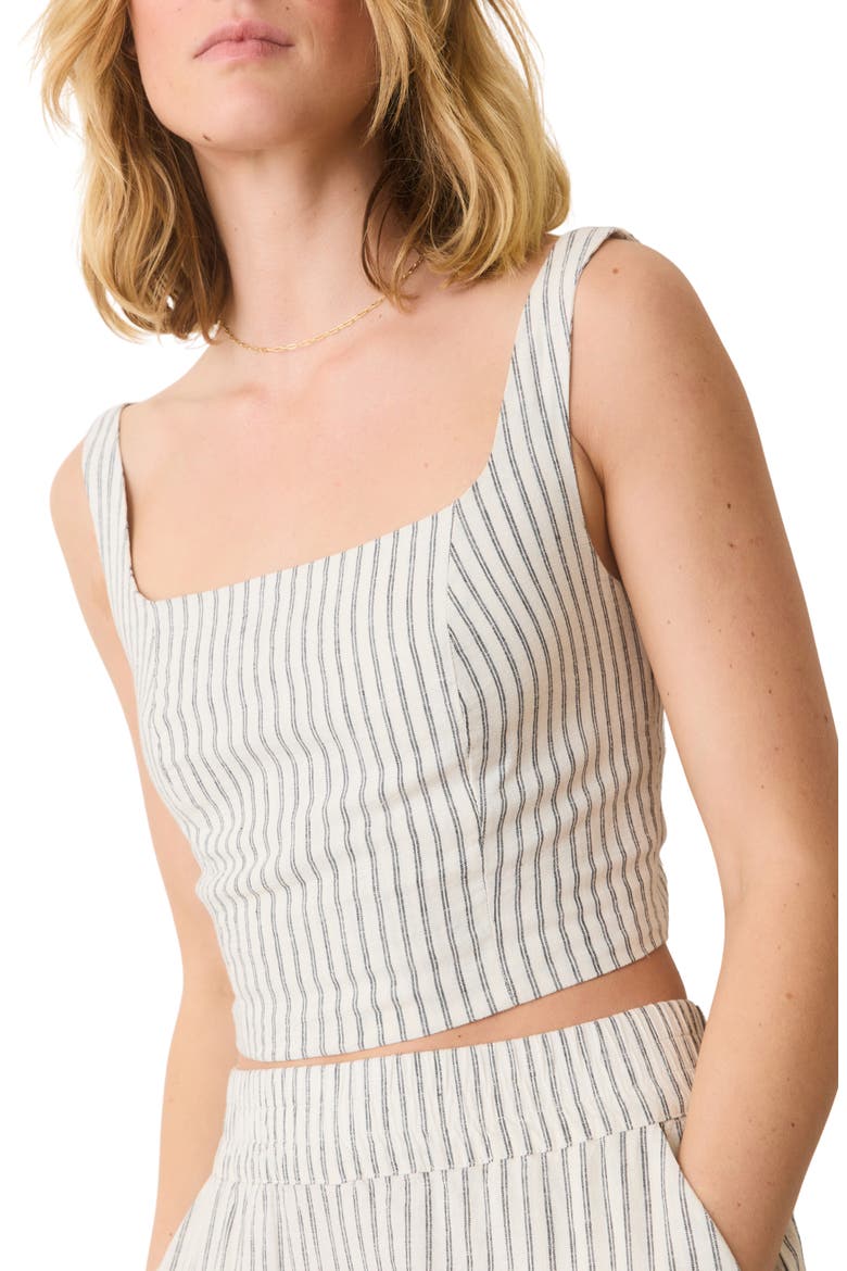 Zoe Stripe Hemp Blend Camisole, Alternate, color, CREAM/ NAVY STRIPE