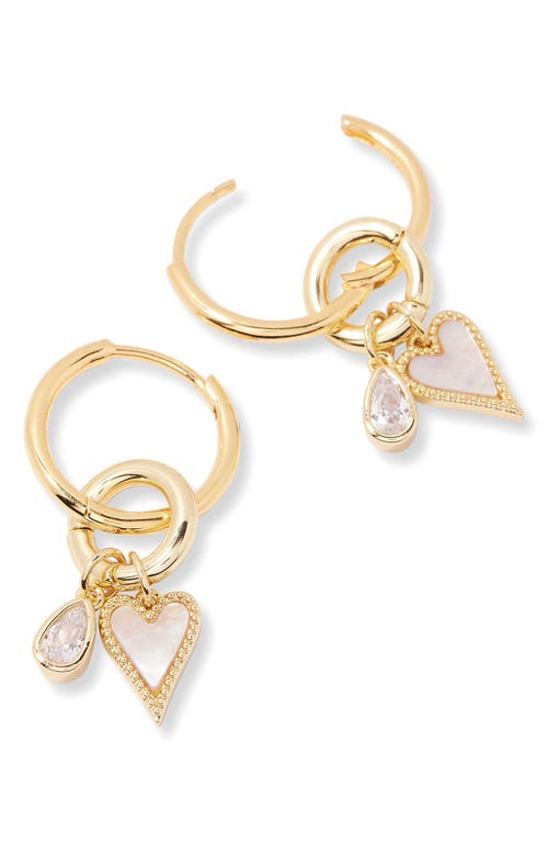 Brook & York Brook And York Maddie Heart Charm Hoops In Gold