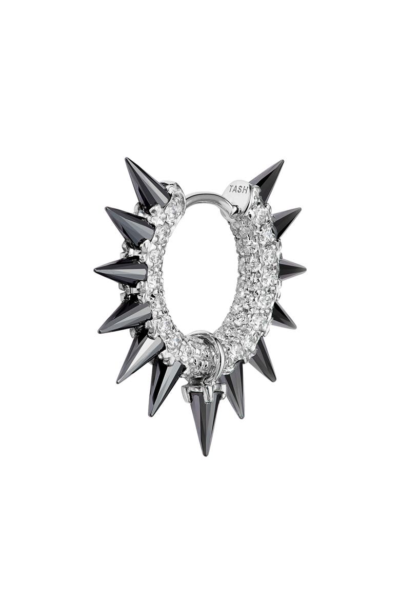 MARIA TASH Single Diamond & Moissanite Spike Hoop Earring, Alternate, color, White Gold