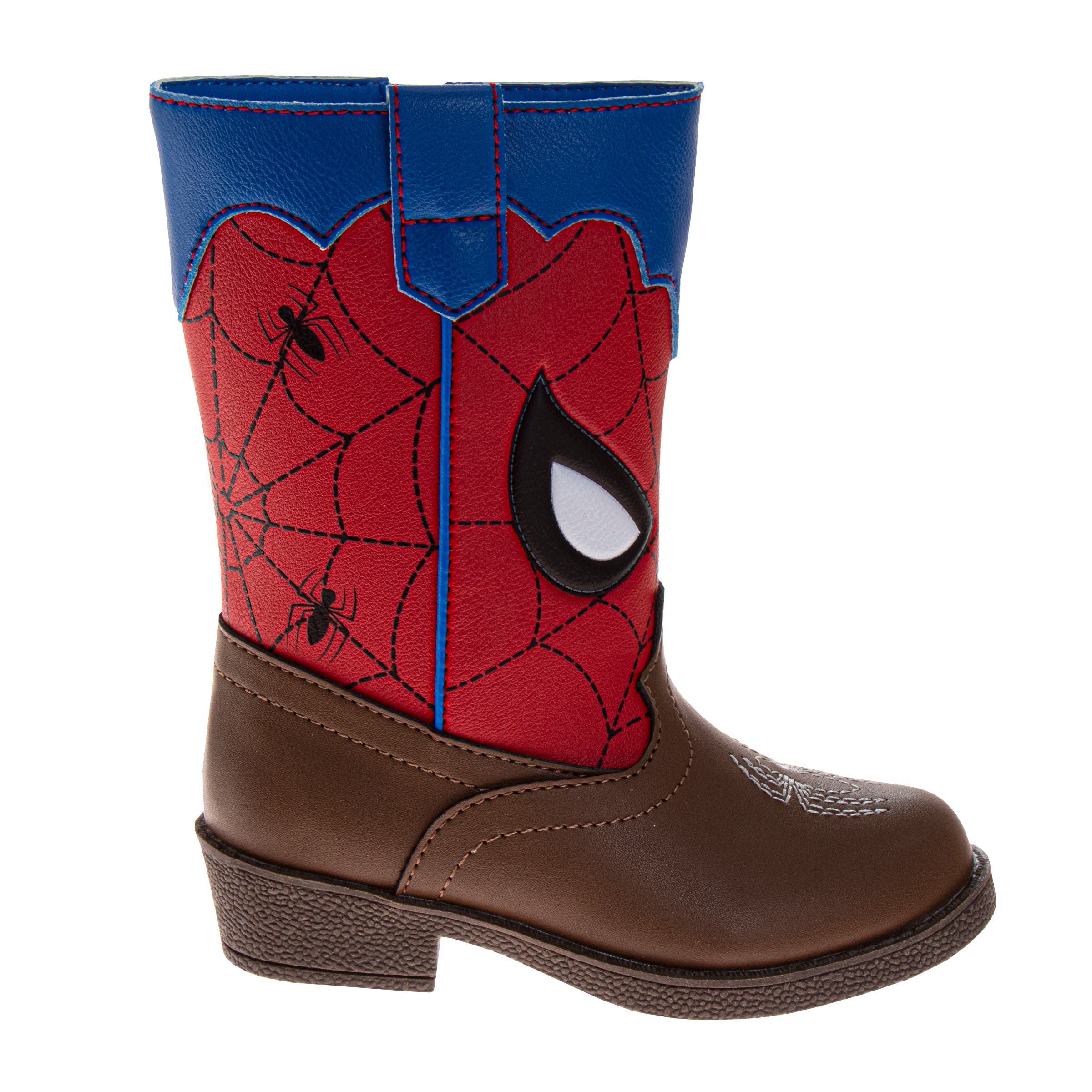 Spider-Man Cowboy Boots Boys Web-Slinger Western Style, Alternate, color, Brown Red