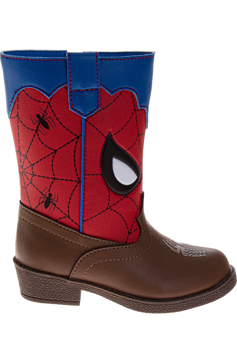 Spider-Man Cowboy Boots Boys Web-Slinger Western Style, Alternate, color, Brown Red