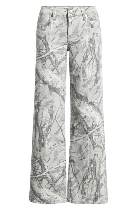 Britney Camo Low Rise Wide Leg Jeans