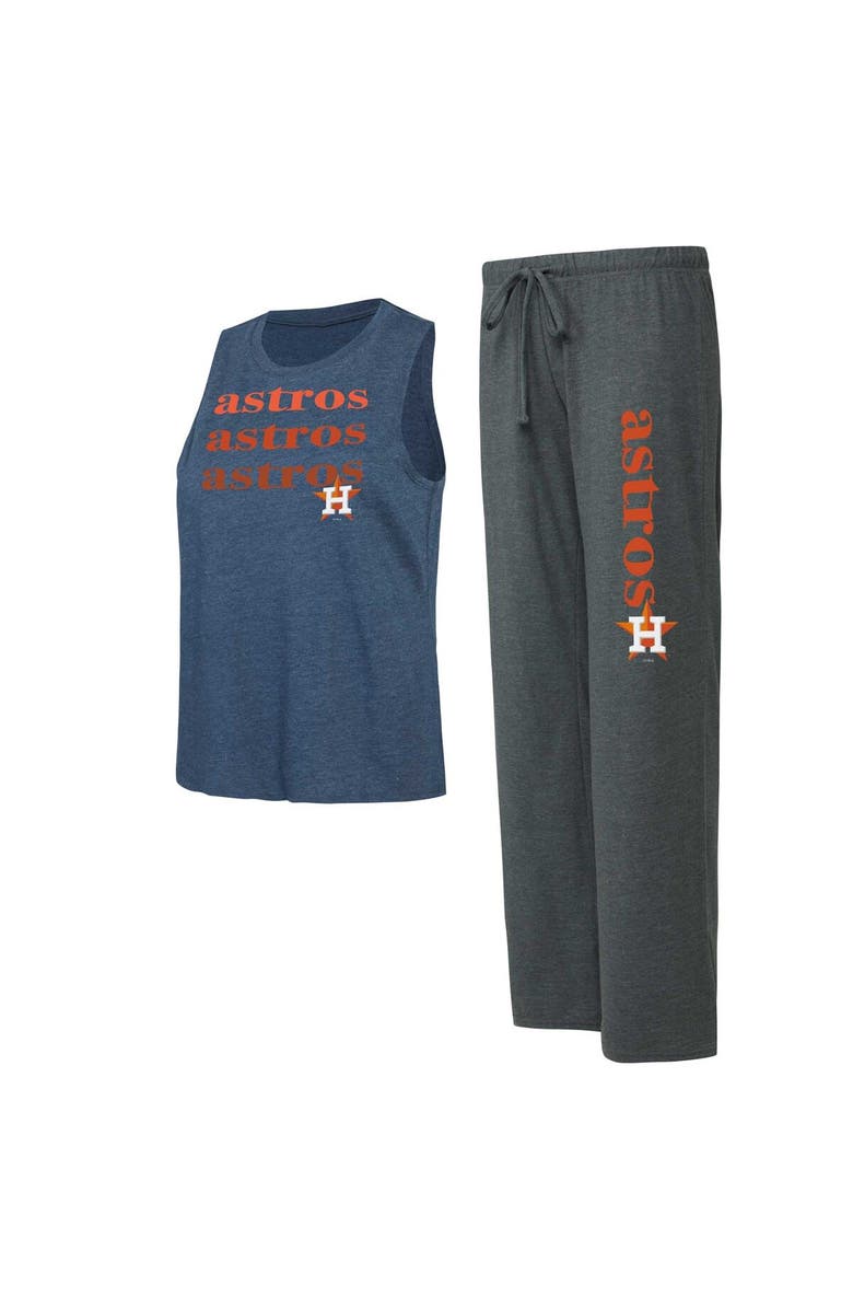 CONCEPTS SPORT Women's Concepts Sport Charcoal/Navy Houston Astros Meter Muscle Tank and Pants Sleep Set, Main, color, Charcoal