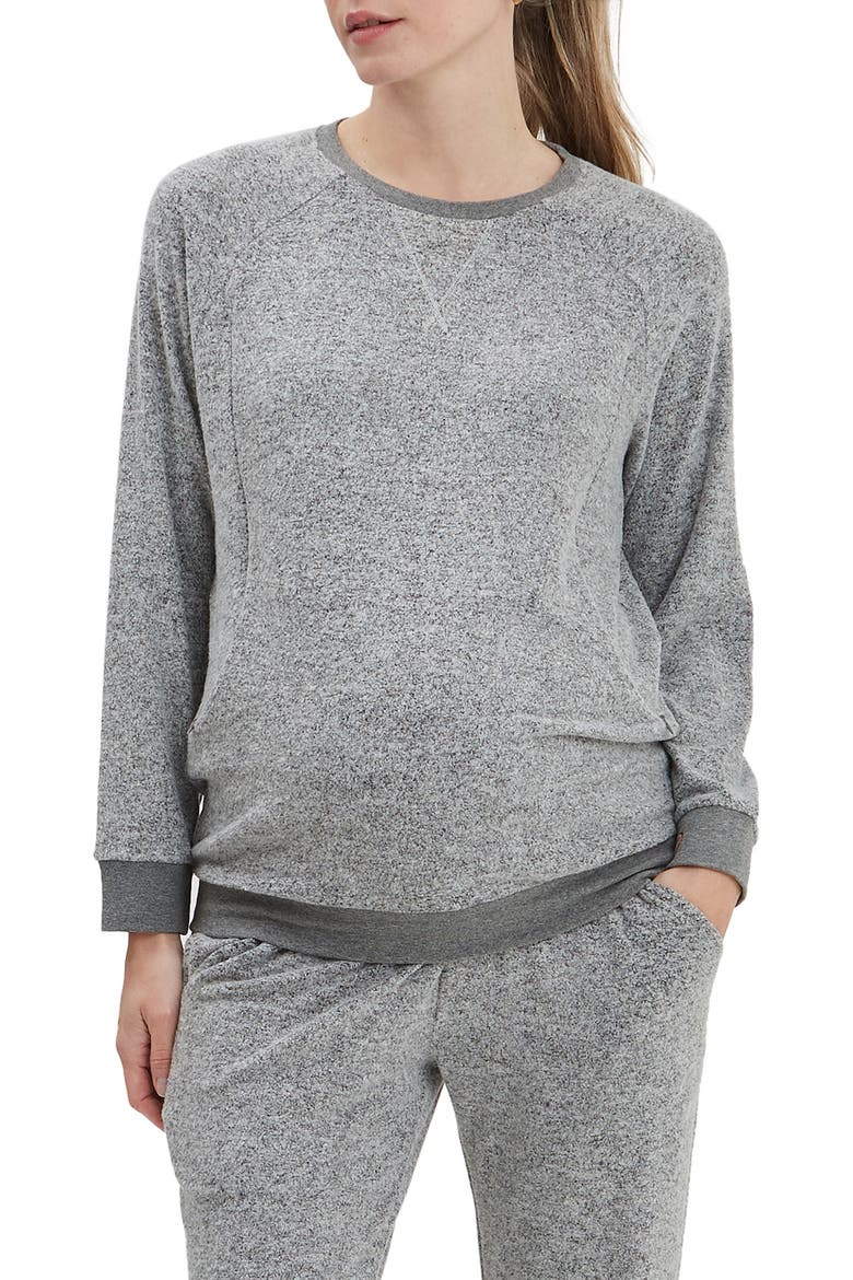 Heart On My Sleeve Nursing Sweatshirt, Main, color, GREY
